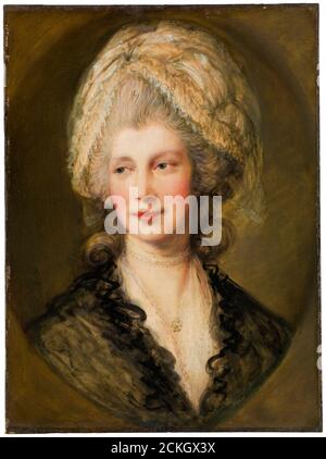 Königin Charlotte von Mecklenburg-Strelitz (1744-1818), Königin Consort des Vereinigten Königreichs, Porträtmalerei von Thomas Gainsborough, nach 1782 Stockfoto