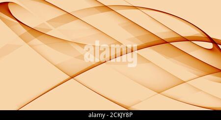 Abstrakter Hintergrund - Komposition von dynamischen Linien in orange und Ecru Farben - 2D-Illustration Stockfoto