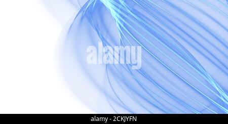 Abstrakter Hintergrund - dynamische weiß-blaue Linien Komposition - 2D Illustration Stockfoto