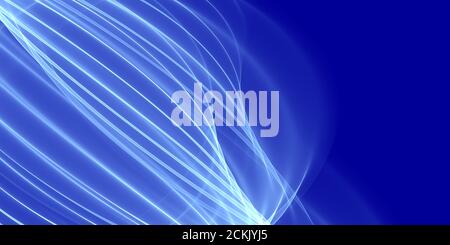 Abstrakter Hintergrund - dynamische Komposition von weißen Linien auf einem Blauer Hintergrund - 2D-Abbildung Stockfoto