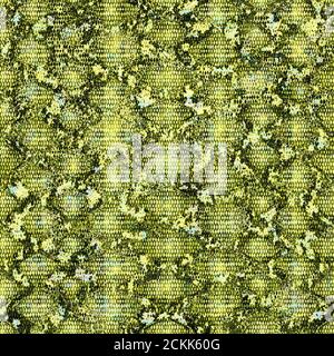 Nahtloses Schlangenmuster. Reptile Python nahtlose Textur. Tierfarbe grün gelb wiederholende Drucktextur. Modisch modisch Textil texturierte Rückseite Stockfoto