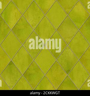 Aquarell argyle abstrakte geometrische Karo Nahtloses Muster mit Gold Glitter Linie Kontur. Aquarell handgezeichnet grün gelb Textur Hintergrund. Pr Stockfoto