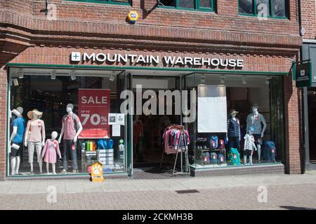 Das Mountain Warehouse Geschäft in Dorchester, Großbritannien, aufgenommen am 20. Juli 2020 Stockfoto