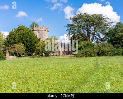 Holy Trinity 12. Jahrhundert Kirche in Norton Maleaward in der Chew Valley Somerset Großbritannien Stockfoto