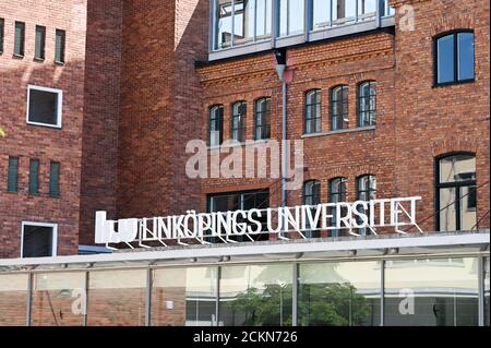 Campus Norrkoping der Universität Linkoping in Kåkenhus, einem alten Fabrikgebäude in der Industrielandschaft von Norrkoping. Stockfoto