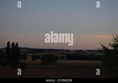Am späten Abend Licht in der Eifel Stockfoto