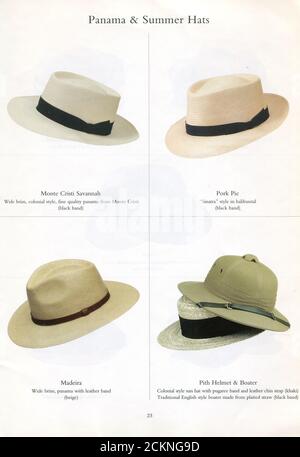 The Inside of UK catalog 'James Lock & Co', oktober 2005. Stockfoto