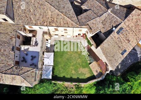 VEW von Crecchio Burg kleines mittelalterliches Dorf in der Provinz Chieti, Abruzzen / Italien Stockfoto