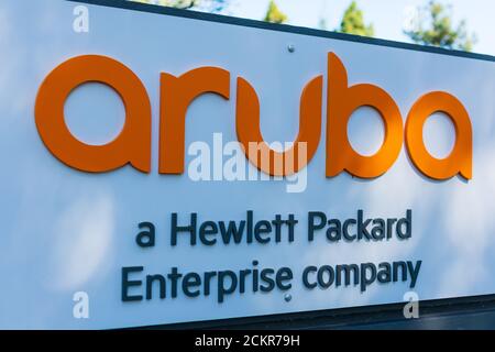 Aruba Networks ist eine Tochtergesellschaft von Hewlett Packard Enterprise, Santa Clara, Kalifornien, USA, im Oktober 2019 Stockfoto