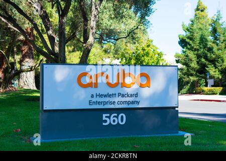 Aruba Networks ist eine Tochtergesellschaft von Hewlett Packard Enterprise, Santa Clara, Kalifornien, USA, im Oktober 2019 Stockfoto