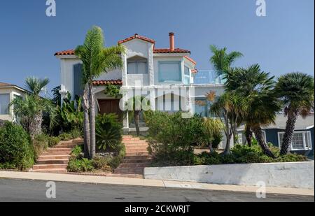 Spanisches Architekturhaus in San Diego Kalifornien. Stockfoto