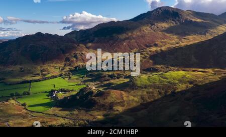 Blea Moos Luftpassover, die das Moos und Umgebung einschließlich der zeigt, in der englischen Lake District.UK Stockfoto