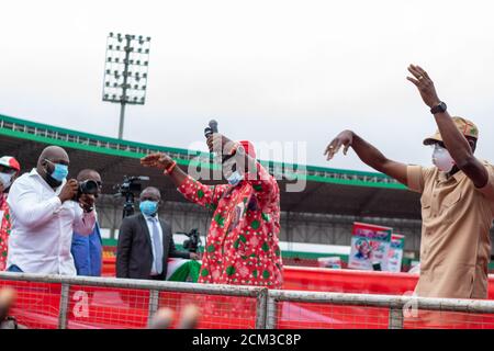 PDP Mega Rally für Edo State Governorship Wahl Godwin Obaseki Gewinnt die Gouverneurswahl des Edo-Bundesstaates Stockfoto