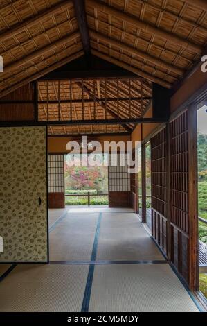 Teehaus Gepparo, Kaiserliche Villa Katsura, Kyoto, Japan. Traditionelles chaya (Teehaus), erbaut in der Edo-Zeit, 17. Jahrhundert. Stockfoto