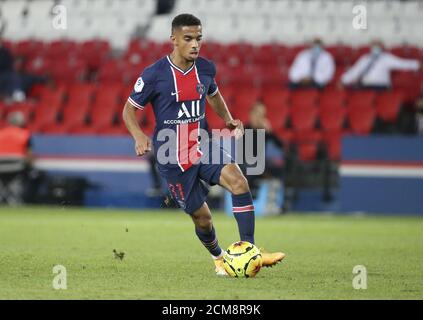 Colin Dagba von PSG während der französischen Meisterschaft Ligue 1 Fußballspiel zwischen Paris Saint-Germain (PSG) und FC Metz am 16. September 2020 im Parc d Stockfoto