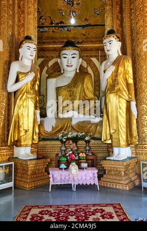 Kyaik Tan Lan oder Kyaikthanlan-Pagode in Mawlamyine oder Moulmein, Mon State, Myanmar Stockfoto