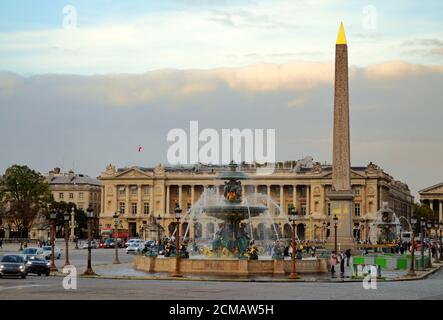 Paris, Frankreich - Place de la Concorde Brunnen Stockfoto