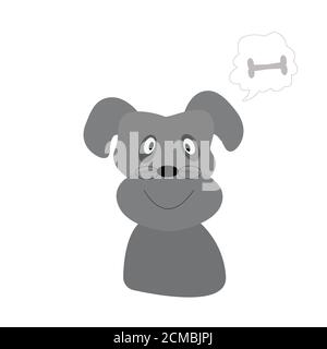 Niedlichen Cartoon Hund . Der Kopf eines Cartoon-Hundes. Abbildung Stockfoto