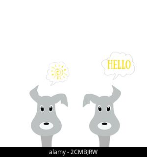 Niedlichen Cartoon Hund . Der Kopf eines Cartoon-Hundes. Abbildung Stockfoto
