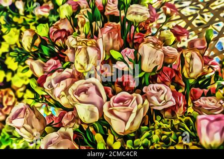 Die Aquarell Rose sind schön und Kunst Stockfoto