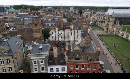 Blick nach Süden über die Kings Parade Cambridge Stockfoto