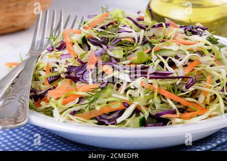 Salat aus Rot- und Weißkohl Stockfoto