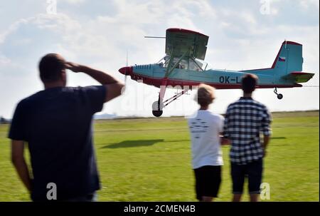 Jihlava, Tschechische Republik. September 2020. Aero L-60 Brigadyr (Brigadier) Flugzeug wird während der Sitzung der tschechoslowakischen Flugzeuge am 12. September 2020 in Jihlava, Tschechische Republik gesehen. Kredit: Luboc Pavlicek/CTK Foto/Alamy Live Nachrichten Stockfoto