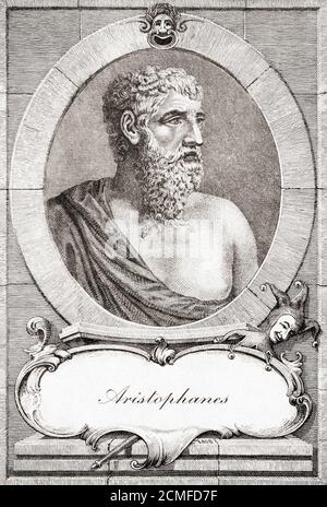 Aristophanes, c. 446 – c. 386 V. CHR. Altgriechischer Comic-Dramatiker. Nach und 18. Jahrhundert Arbeit, möglicherweise von deutschen Künstler Tobias Laub. Stockfoto