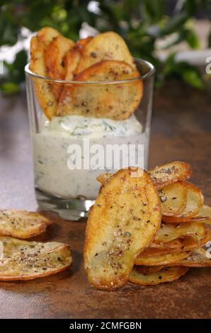 Fried Potato Chips Stockfoto
