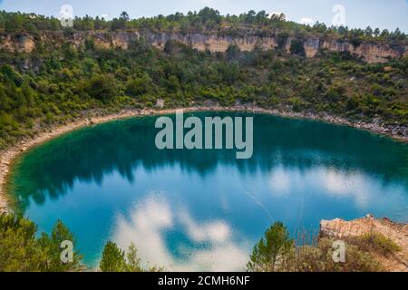 See. Cañada del Hoyo, Provinz Cuenca, Castilla La Mancha, Spanien. Stockfoto