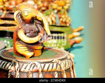 Happy Ganesh Chaturthi. Indische Hindu Gott Herr, Ganesha Statue aus Ton Stockfoto