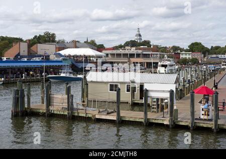 Ein Blick auf Annapolis Hafen in Maryland Stockfoto