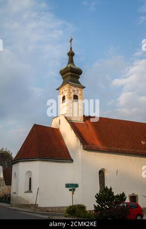 Heiligengeistkirche, historische öffentliche Krankenhauskirche in Weitra, Waldviertel, Österreich Stockfoto