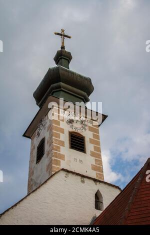 Heiligengeistkirche, historische öffentliche Krankenhauskirche in Weitra, Waldviertel, Österreich Stockfoto