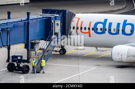 Juli 2019 In Moskau, Russland. Flugzeug Boeing 737-800 flydubai Airline am Flughafen Vnukovo in Moskau. Stockfoto