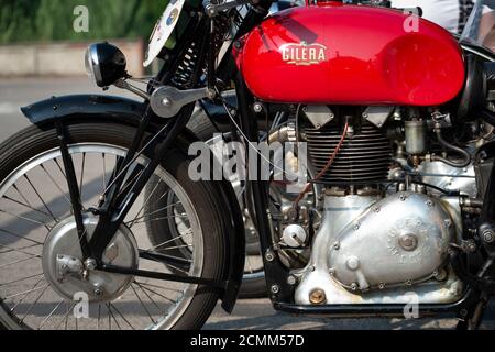Italien, Lombardei, Treffen der alten Motorrad, Gilera Saturno Stockfoto