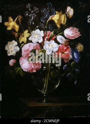 Juan de Arellano- Blumen in einer Vase. Stockfoto