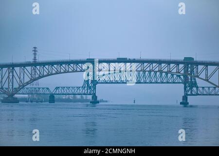 Second Narrows Ironworkers Memorial Bridge, Vancouver, British Columbia, Kanada Stockfoto