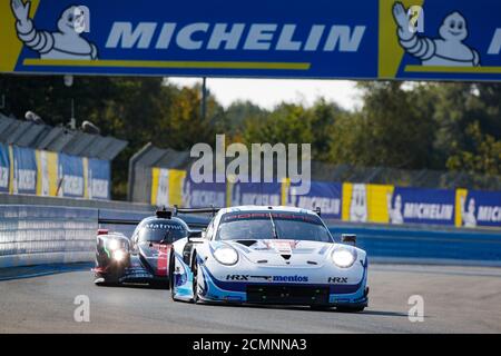 Le Mans, Frankreich. September 2020. 56 Cairoli Matteo (ita), Perfetti Egidio (NOR), Ten Voorde Larry (nld), Team Project 1, Porsche 911 RSR, Aktion während der freien Trainingseinheiten der 2020 24 Stunden von Le Mans, 7. Lauf der FIA-Langstrecken-Weltmeisterschaft 2019-20 auf dem Circuit des 24 Heures du Mans, Vom 16. Bis 20. September 2020 in Le Mans, Frankreich - Foto Fr. d. ric Le Floc...h / DPPI Quelle: LM/DPPI/Frederic Le Floc H/Alamy Live News Stockfoto