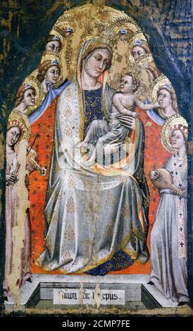 Italien Emilia Romagna Modena: Galerie Estense - Madonna mit Kind thront unter den Engeln. Simone dei Crocefissi, 13. Jahrhundert Stockfoto