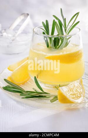 Gekühlt Cocktail aus Wodka und Tonic mit frisch gepresstem Zitronensaft