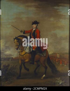 John Wootton (c. 1682-1764) - Wilhelm Augustus, Herzog von Cumberland (1721-65) bei der Schlacht von Dettingen Stockfoto