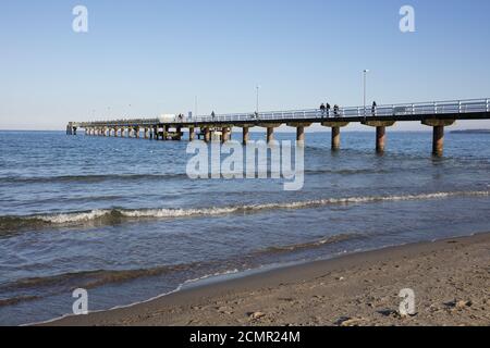 Seebrücke an der Ostsee, Timmendorfer Strand Stockfoto