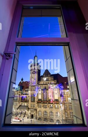 Chemnitz, Deutschland. September 2020. Blick auf das neue Rathaus von Chemnitz. Die Bürger der drittgrößten ostdeutschen Stadt wählen am Sonntag (20.09.2020) einen neuen Stadtführer. Quelle: Hendrik Schmidt/dpa-Zentralbild/dpa/Alamy Live News Stockfoto