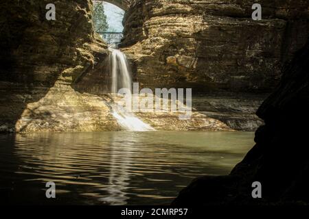 Cascade Falls im Matthiessen State Park in Oglesby, Illinois Stockfoto