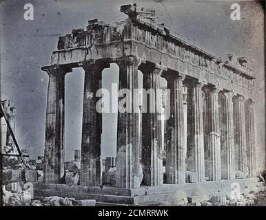 Joseph-Philibert Girault de Prangey (Französisch - Fassade und Nordkolonnade des Parthenon auf der Akropolis, Athen Stockfoto