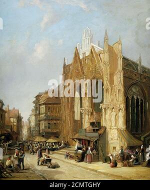 John Cheltenham Wake die Kirche Saint-Maclou in Rouen 1872. Stockfoto