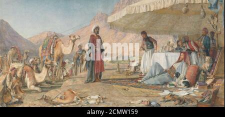 John Frederick Lewis - EIN Frank Encampment in der Wüste des Mount Sinai. 1842 - das Kloster der heiligen Katharina in der Ferne Stockfoto