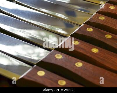 Steakmesser aus Edelstahl Stockfoto