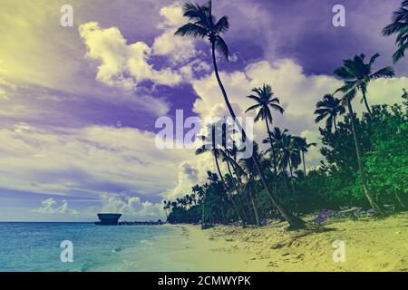 Getönte fantastische Landschaft karibische Küste Stockfoto